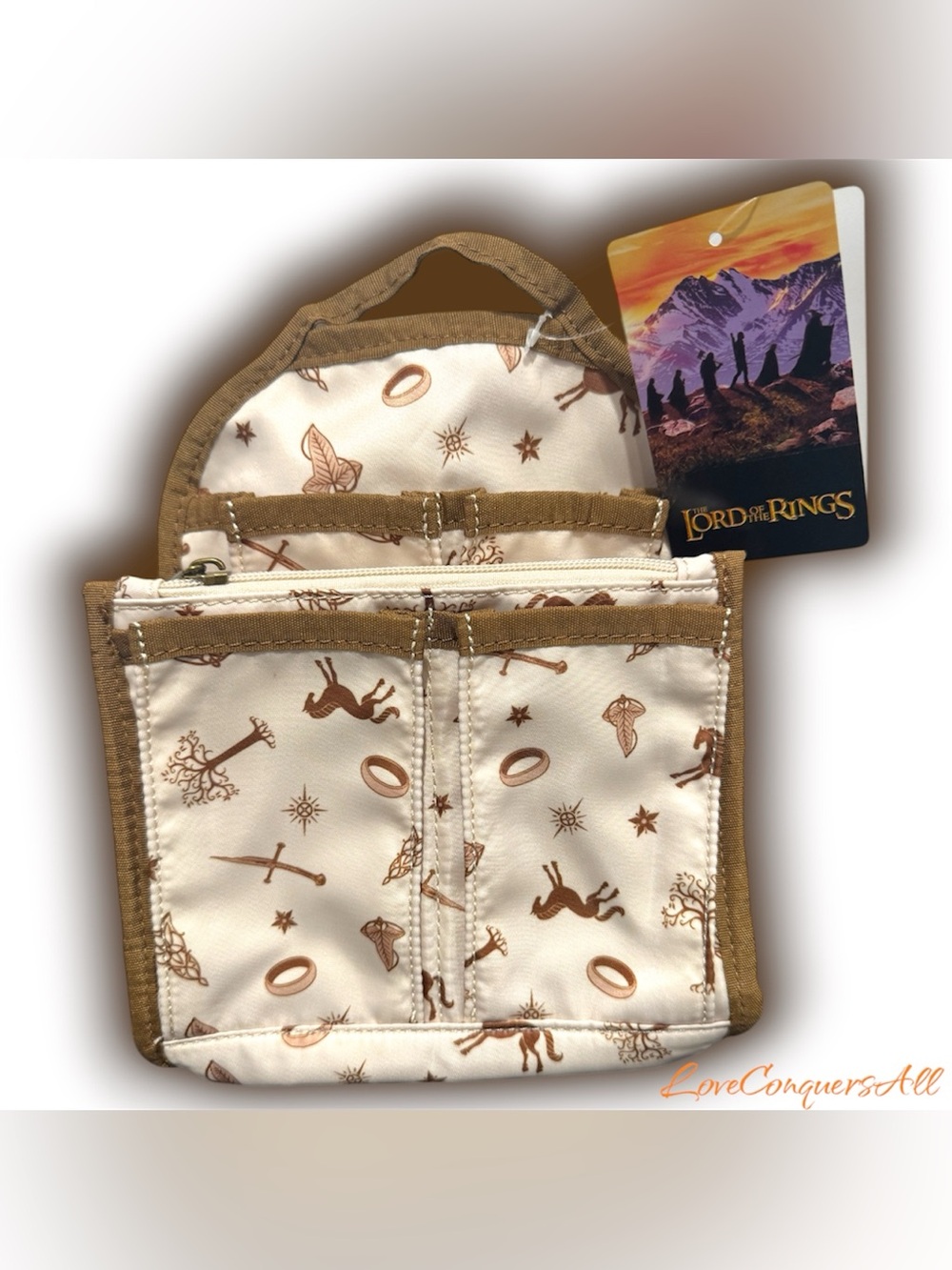 The Lord of The Rings Tonal Icons Allover Print Mini Backpack Organizer